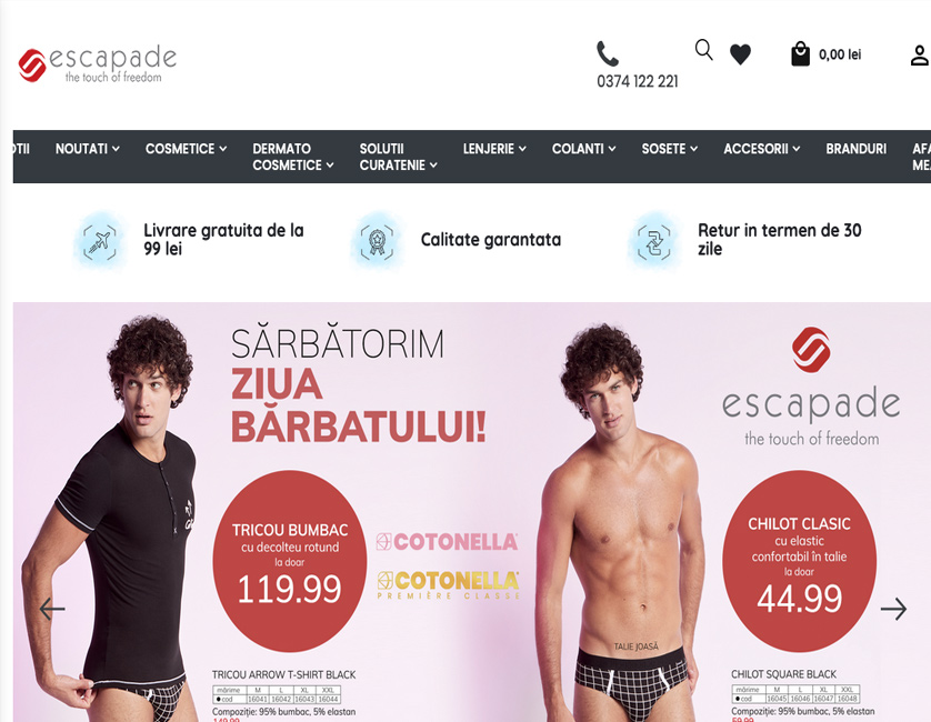Escapade e-commerce platform